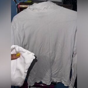 RIBBED KNIT WHITE SHIRT